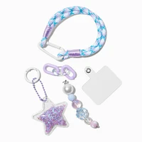 Purple Star Cord Wristlet Keychain