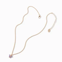 Gold-tone Butterfly Birthstone Pendant Necklace