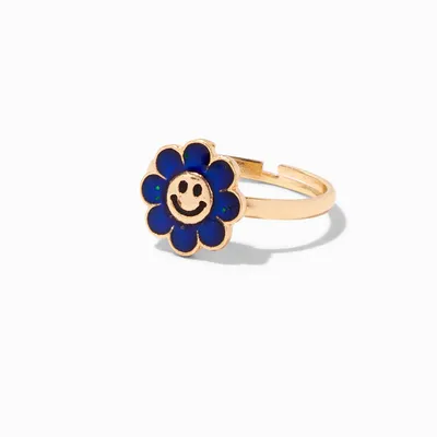 White Smiley Flower Ring