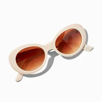 Chunky Nude Mod Sunglasses