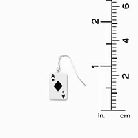 Black Diamond Ace Playing Card 0.5" Drop Earrings