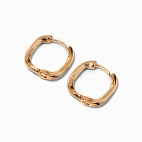 Gold Molten 15MM Huggie Hoop Earrings