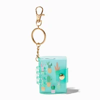 Cactus Print Mini Notebook Keychain