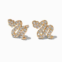 C LUXE by Claire's 18kt Gold Plated Cubic Zirconia Snake Stud Earrings