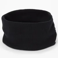 Flat Ribbed Headwrap - Black