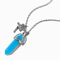 Light Blue Glow In The Dark Mystical Gem Pendant Necklace
