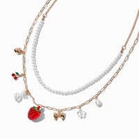 Cherry Berry Pearl Multi-Strand Necklace