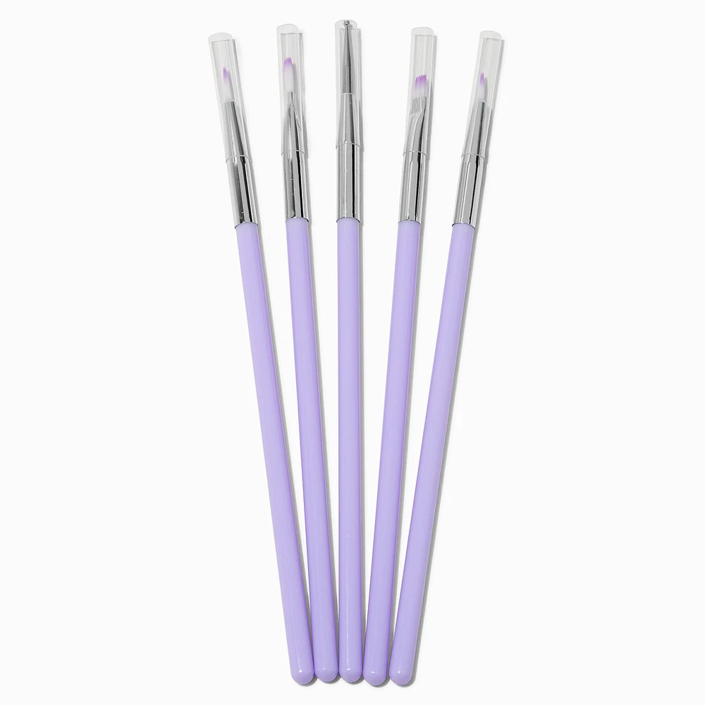 Purple Nail Art Brush Set - 5 Pack