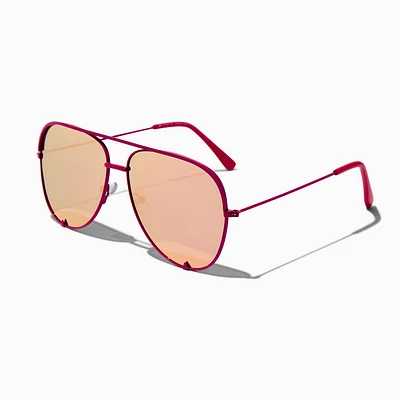 Fuchsia Rim Aviator Sunglasses