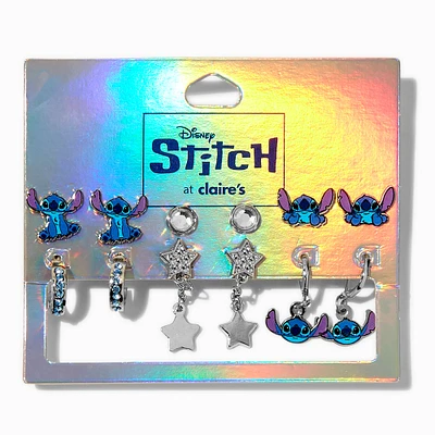 Disney Stitch Bling Stud & Hoop Earring Set - 6 Pack