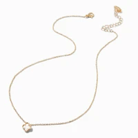 White Clover Gold-tone Pendant Necklace