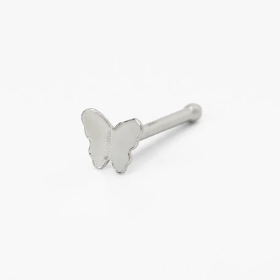 Silver Butterfly 20G Nose Stud