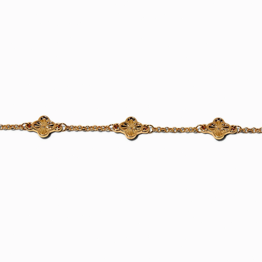 Gold-tone Clover Chain Bracelet