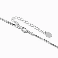 Silver Rhinestone Teardrop Y-Neck Necklace & Drop Earrings Set - 2 Pack