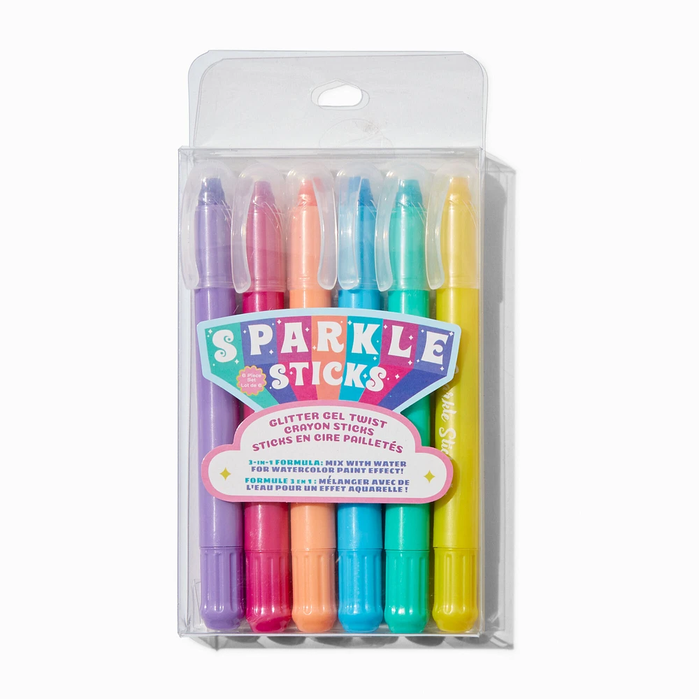 Sparkle Sticks Glitter Gel Twist Crayons - 6 Pack