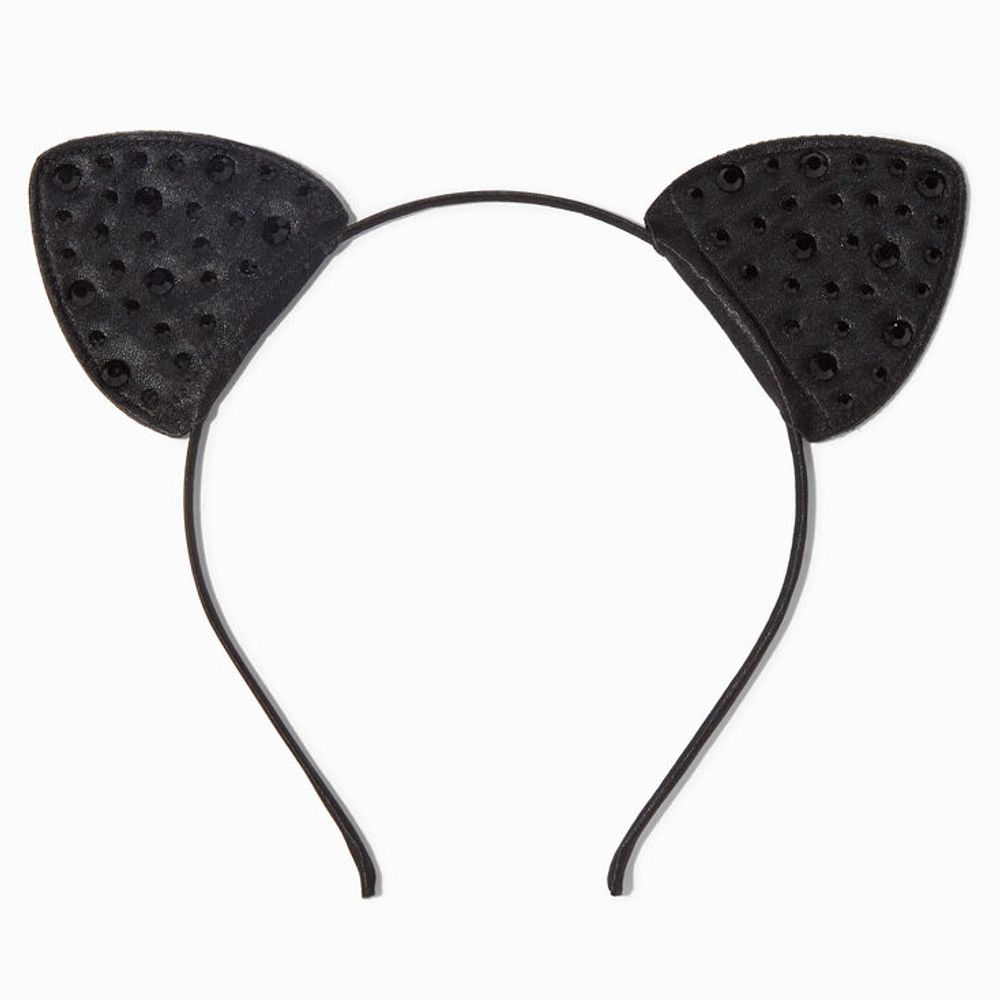 Embellished Black Animal Ears Headband