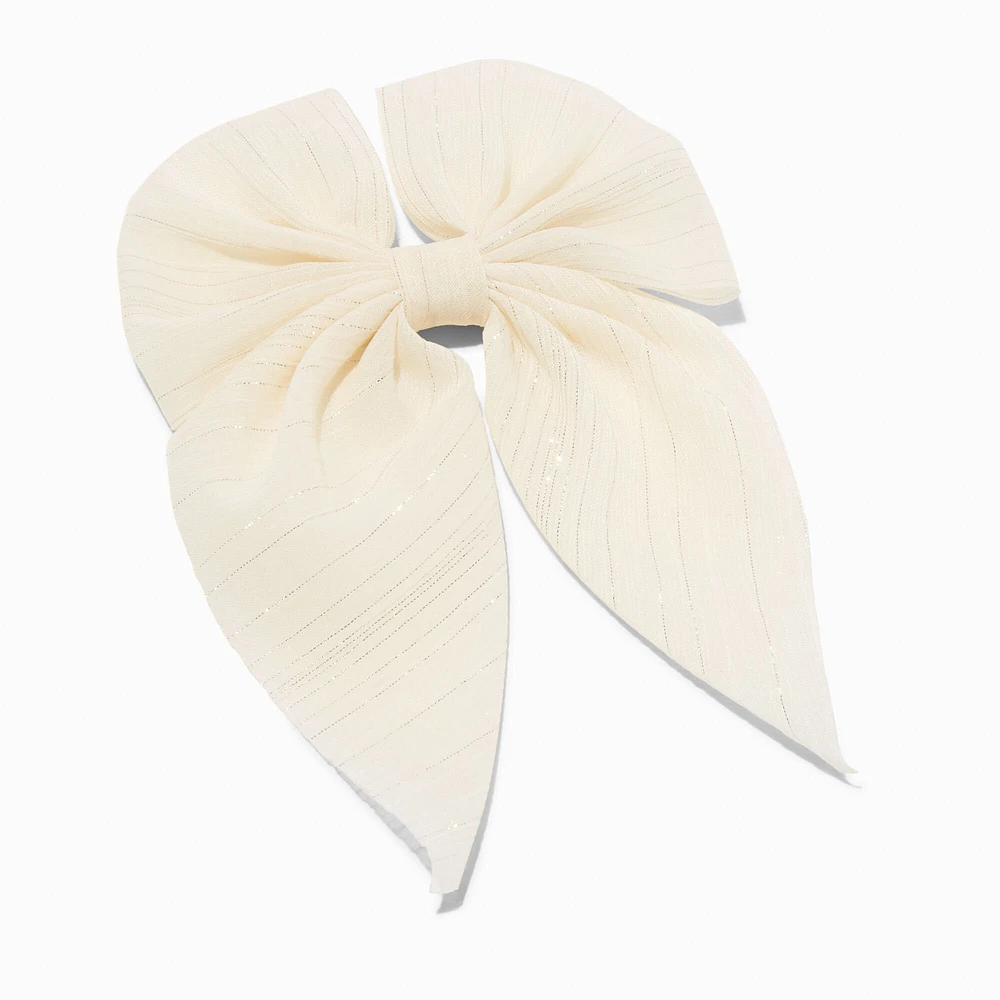 Claire's Club Gold Chiffon Hair Bow Clip