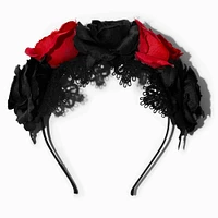 Red & Black Roses Headband