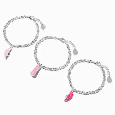 Big, Middle & Little Sister Glow-in-the-Dark Charm Bracelets - 3 Pack