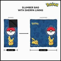 Pokémon Training Center Silk Touch Throw Blanket Sherpa Slumber Bag (ds)