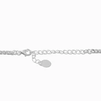 Silver-tone Evil Eye Rhinestone Choker Necklace