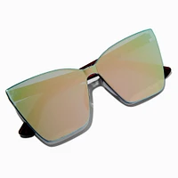 Blue-Green Lens Oversized Cat Eye Sunglasses