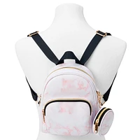 Pink & White Marbled Backpack