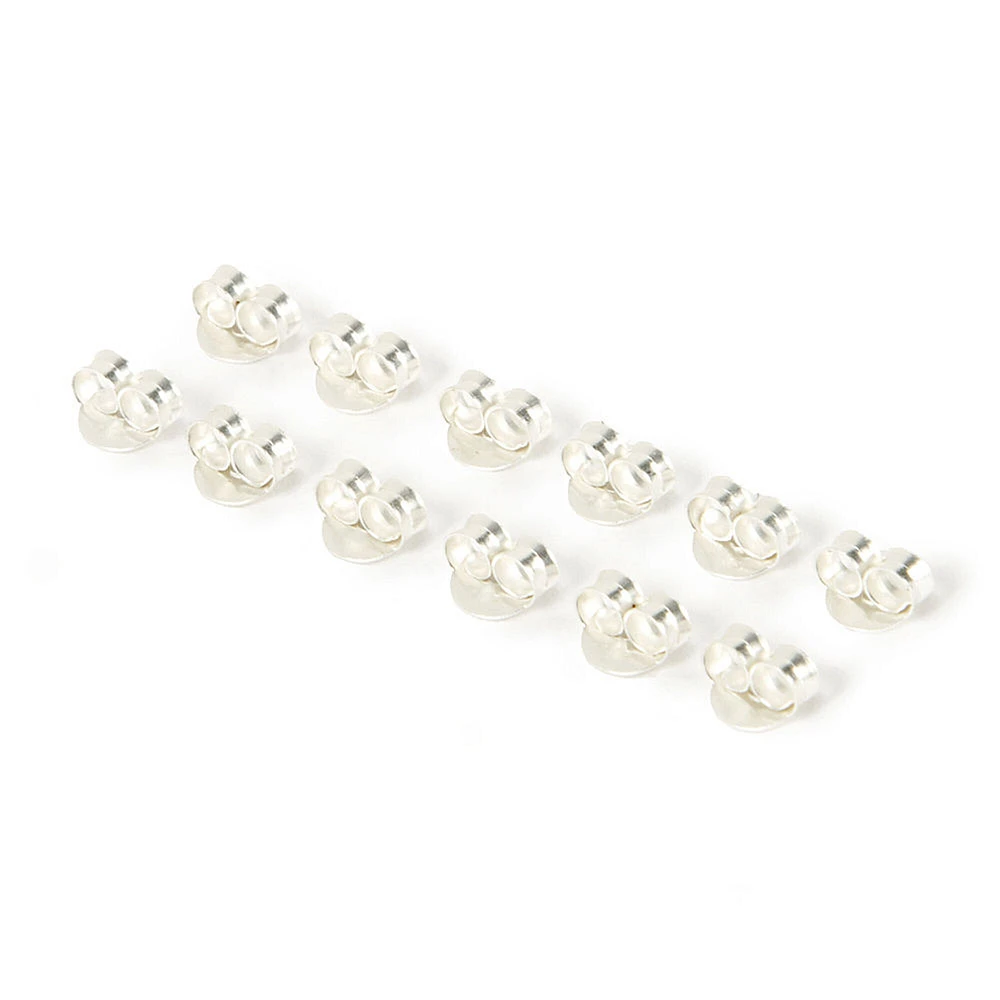 Sterling Silver Earring Back Replacements - 12 Pack