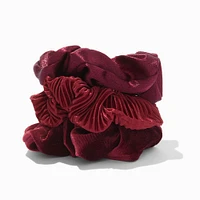 Claret Red Mixed Hair Scrunchies - 3 Pack