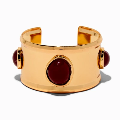Burgundy Stone Cuff Bracelet