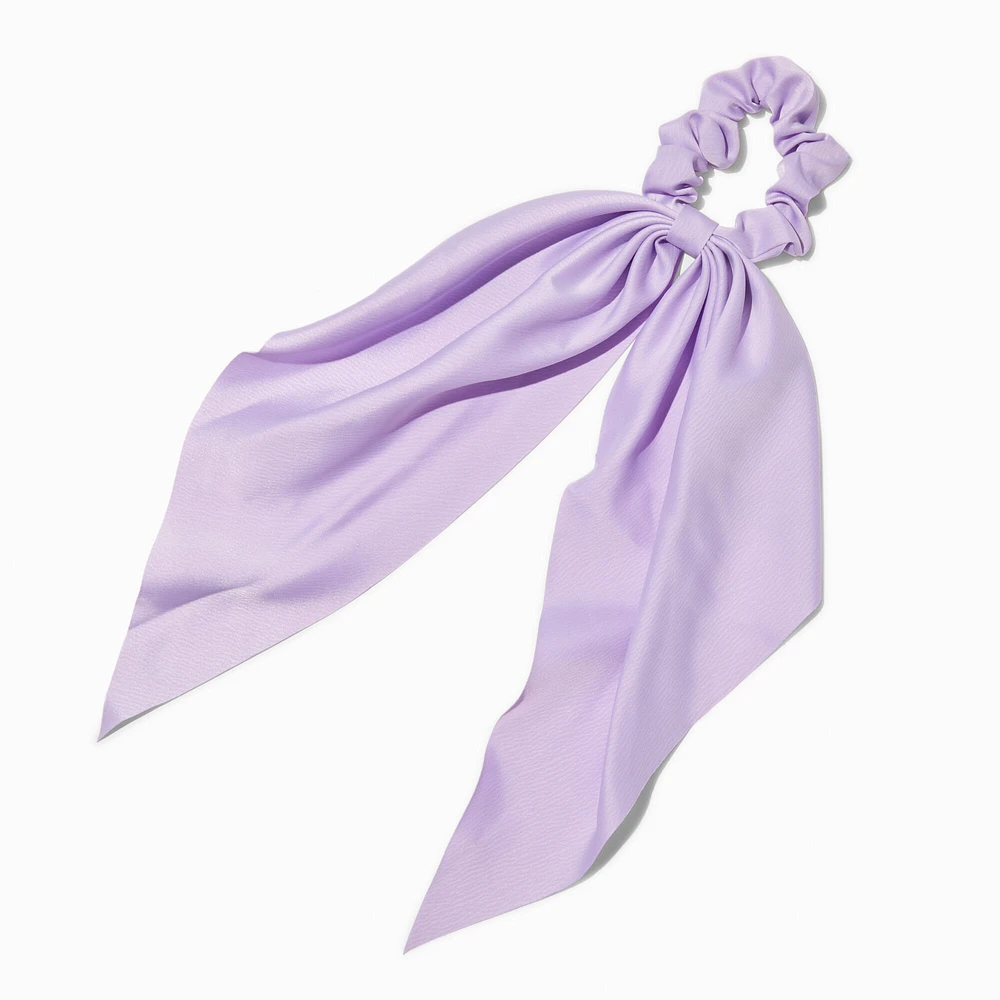 Lilac Satin Small Hair Scrunchie Scarf