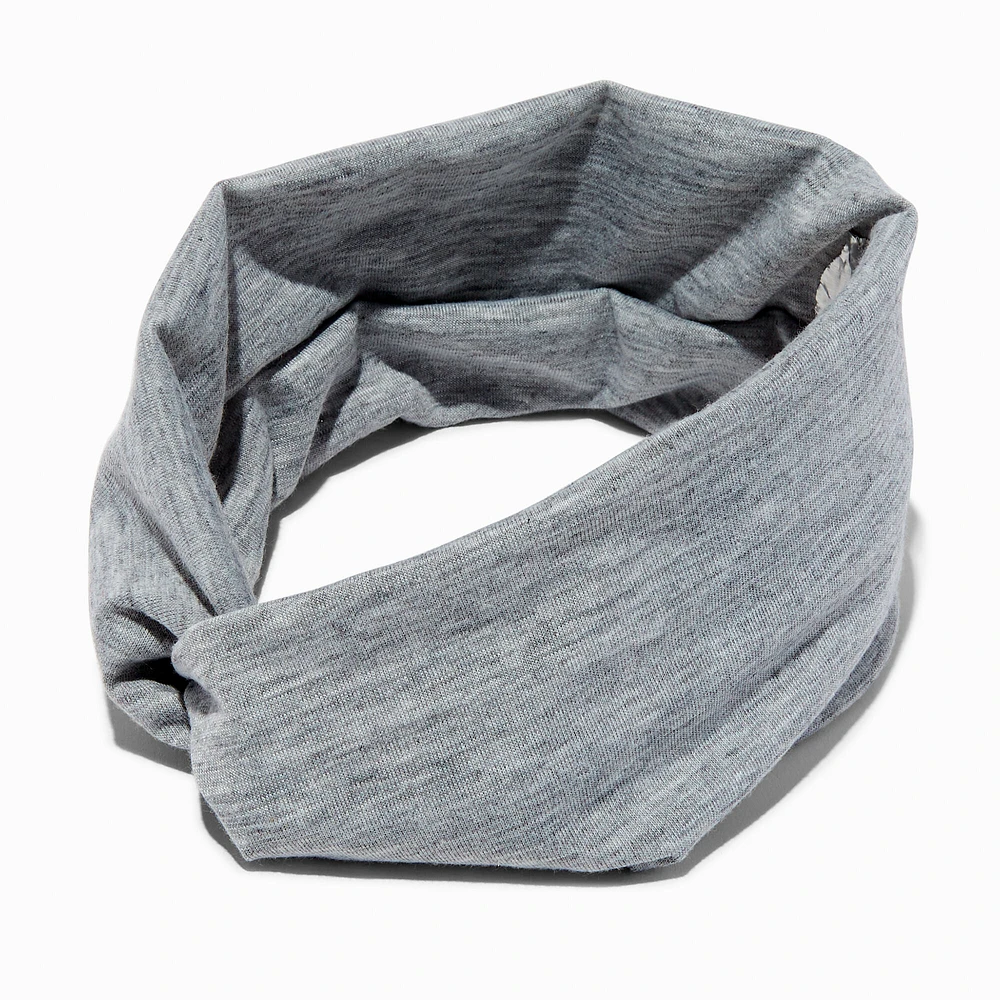 Marled Gray Wide Jersey Twisted Headwrap