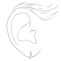 18kt Gold Plated One 10MM Huggie Hoop Earring