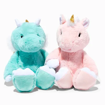 Squeeze With Love™ Super Stuffed 8'' Dragon & Unicorn Plush Toy - Styles May Vary