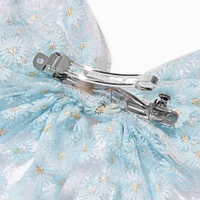 Blue Daisy Lace Hair Bow Clip