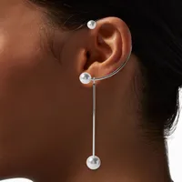 Faux Pearl Drop Hanging Ear Cuff