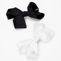 Black & White Cheer Hair Bow Clips - 2 Pack