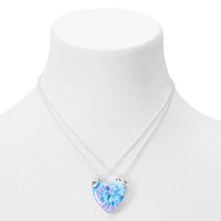 Best Friends Glitter Tie-Dye Split Heart Necklaces - 2 Pack