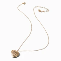 Gold-tone Daddy's Little Girl Heart Locket Pendant Necklace