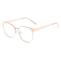 Rose Gold Browline Clear Lens Frames - Pink