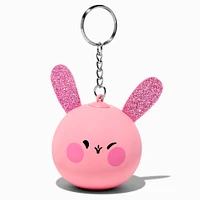 Pink Bunny Stress Ball Keychain