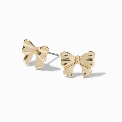 Gold-tone Bow Stud Earrings