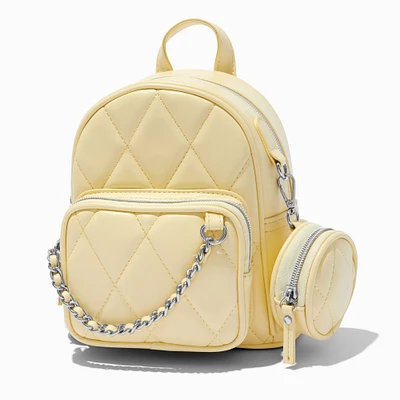 Quilted Yellow Puffy Mini Backpack