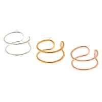 Mixed Metal Thin Wire Ear Cuffs - 3 Pack