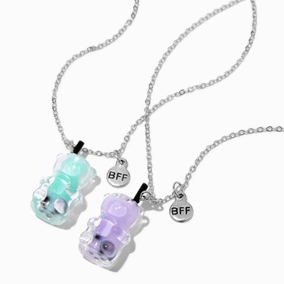 Best Friends Gummy Bear Bubble Tea Pendant Necklaces - 2 Pack