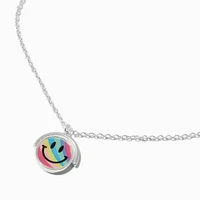 Rainbow Happy Face Spinner Pendant Necklace