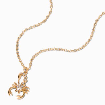Gold Zodiac Symbol Pendant Necklace - Scorpio