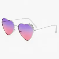 Claire's Club Purple & Pink Heart Aviator Sunglasses