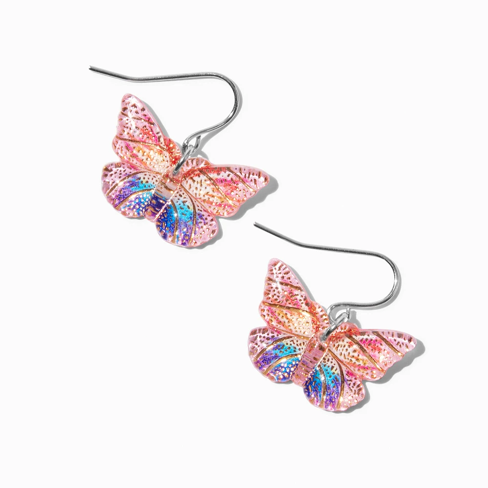 Rainbow Butterfly 0.5" Drop Earrings