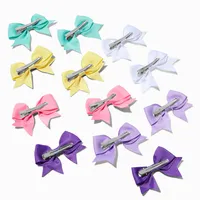 Claire's Club Pastel Mini Hair Bow Clips - 12 Pack